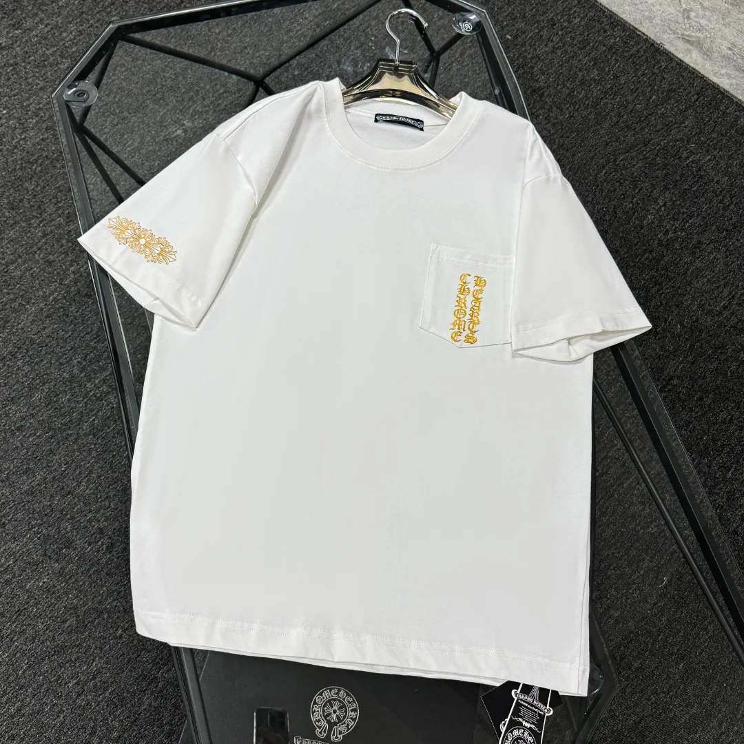 P170 Chrome Hearts 25 high version fabrics made of 300 grams of high-density cotton, no deformation, no shrinkage, complete with three labels, same style for men and women Process: imported hot stamping Color: white black SIZE: S-XL